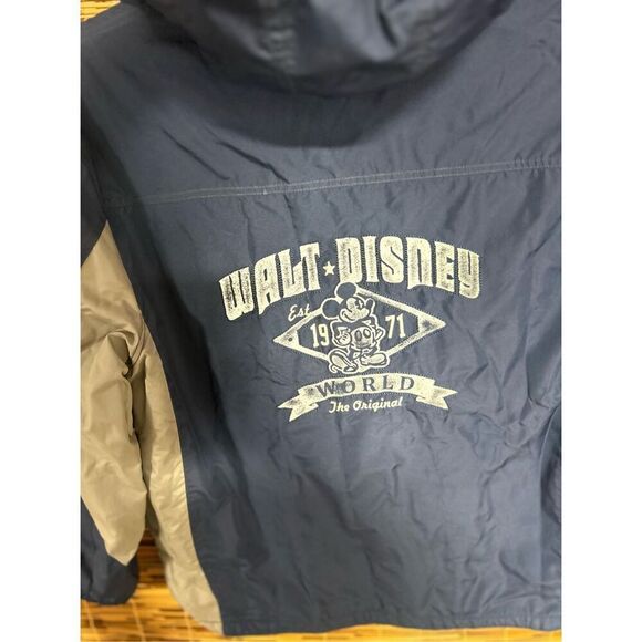 Walt Disney World XXL Full Zip Hooded Lined Jacket Navy and Grey - Picture 3 of 5